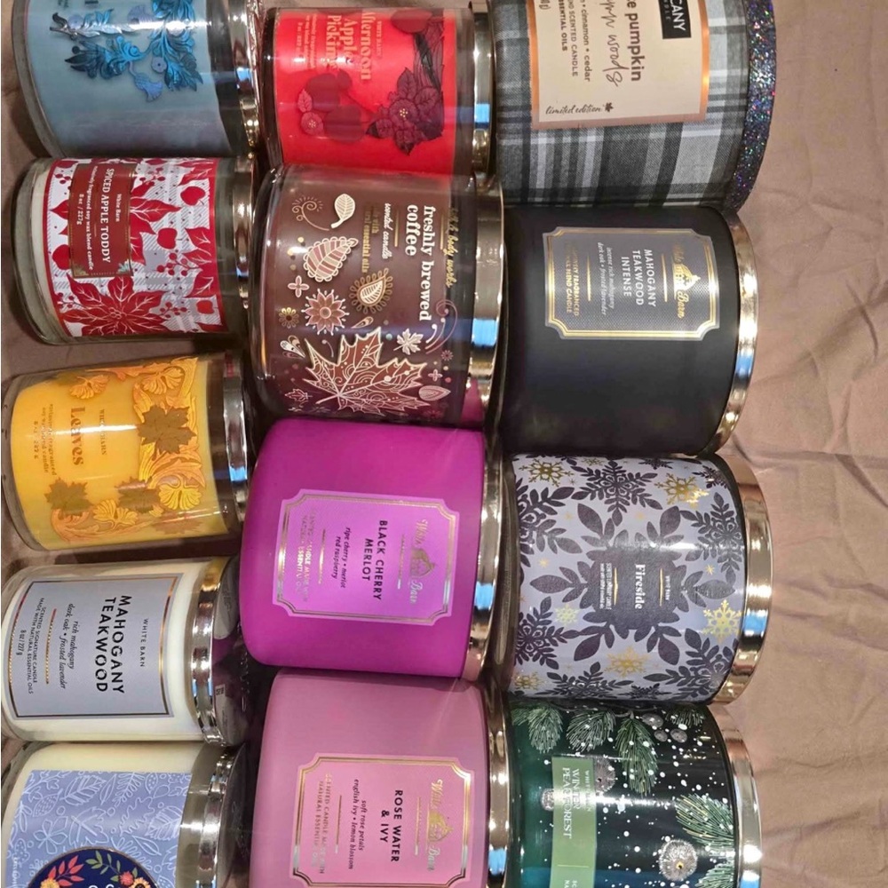 Bath & Body Works Blue and Red Candle Accents Collection